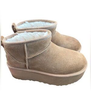 UGG Chestnut Suede Boots with Plush Lining